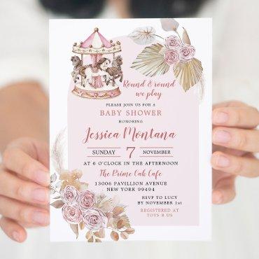 Boho Pink Floral Carousel