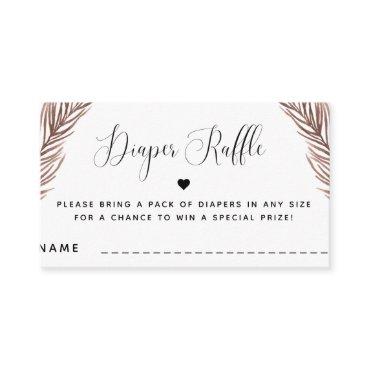 Boho Plant Heart Summer Baby Shower Diaper Raffle  Enclosure Card