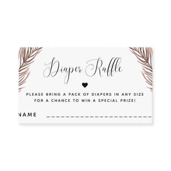 Boho Plant Heart Summer Baby Shower Diaper Raffle  Enclosure Card