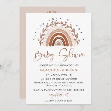 Boho Rainbow Baby Shower Invitation