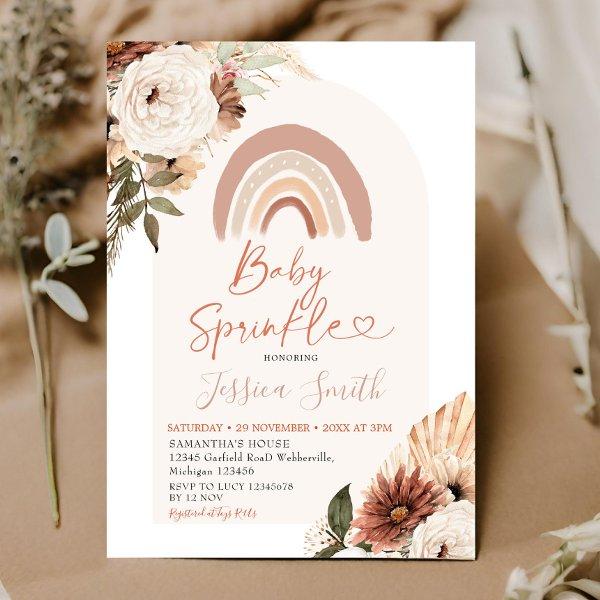 Boho Rainbow Floral Baby Sprinkle