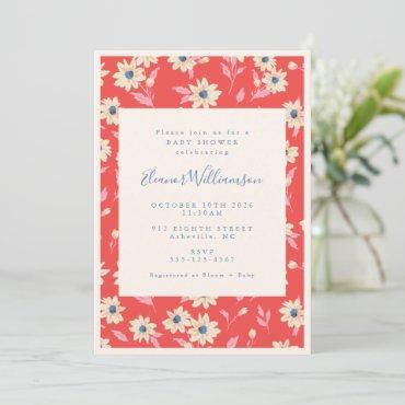 Boho Red and Blue Floral