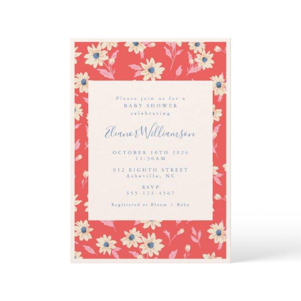 Boho Red and Blue Floral