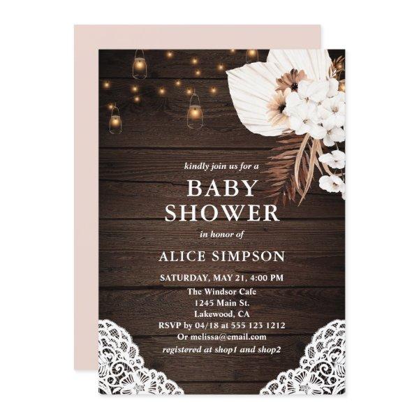Boho Rustic Beige Floral