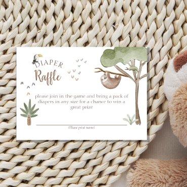 Boho Safari Watercolor Baby Shower Diaper Raffle Enclosure Card
