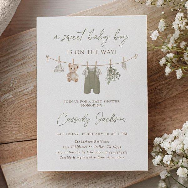 Boho Sage Green Boy Baby Clothes