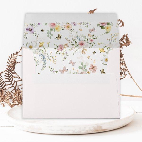 Boho Spring Wildflower Meadow Floral Garden Envelope