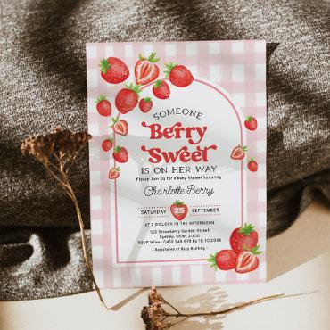 Boho Strawberry Baby Shower Berry Sweet Baby Girl