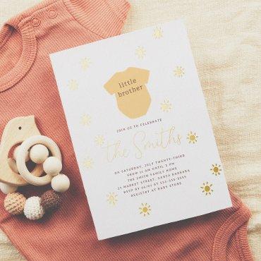 Boho Sun Little Brother Shiny Sunshine Baby Shower Foil