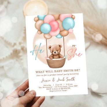 Boho Teddy Bear He She Boy or Girl Gender Reveal