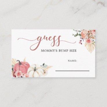 Boho Twin Pink and White Pumpkin Mommy's Bump Sign Enclosure Card