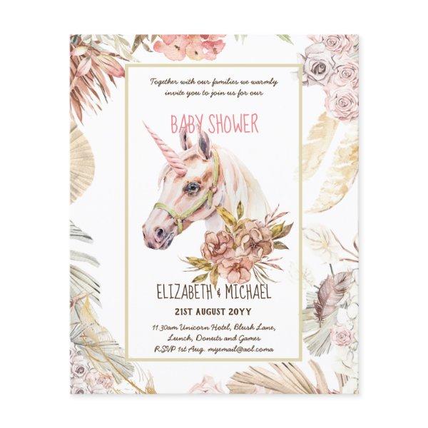 BOHO UNICORN  Watercolor Flyer