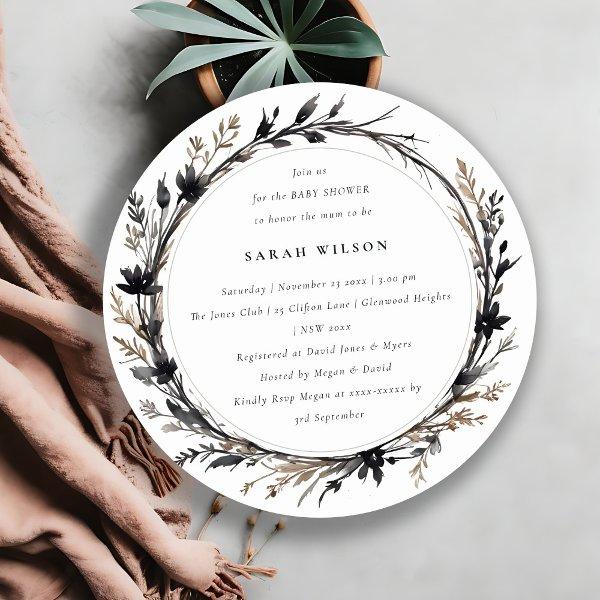 Boho Wildflower Black Fall Wreath