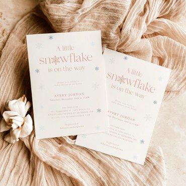 Boho Winter Baby Shower | Snowflake Wonderland Inv