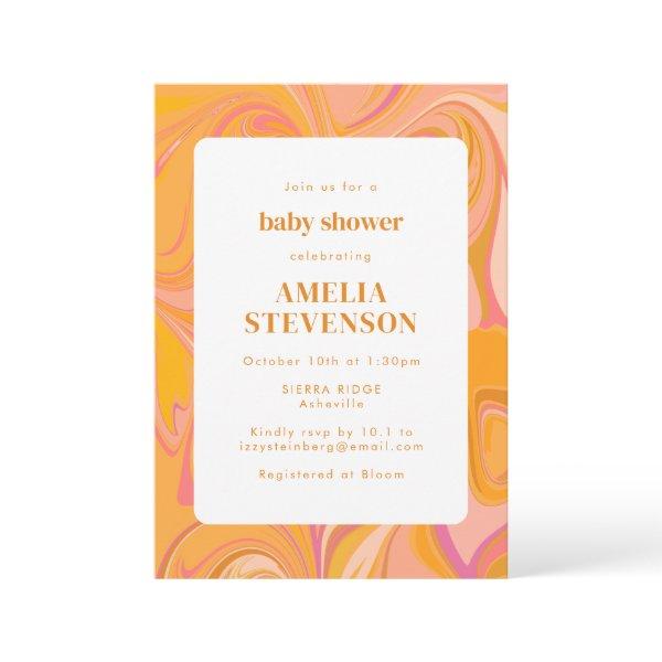 Boho Yellow and Pink Marble Unique