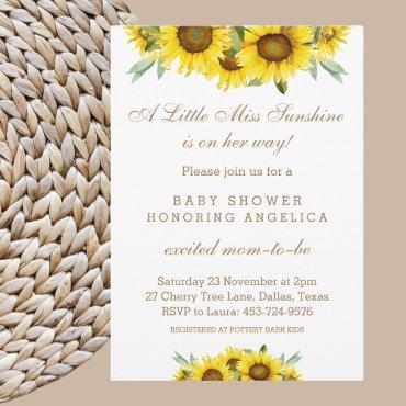 Boho Yellow Sunflower Baby Girl Shower