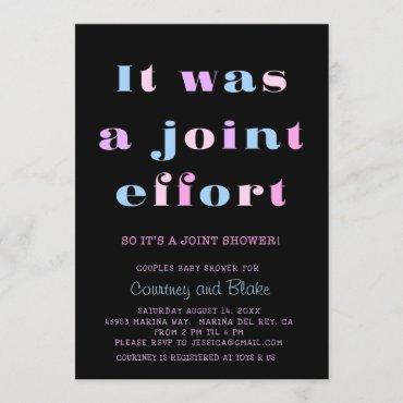 Bold Joint Effort Baby Shower Invitation