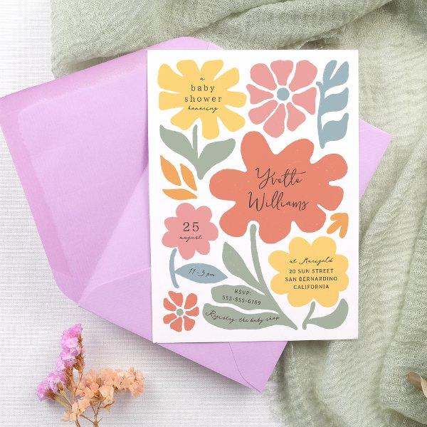 Bold Modern Flowers Unique Illustrated