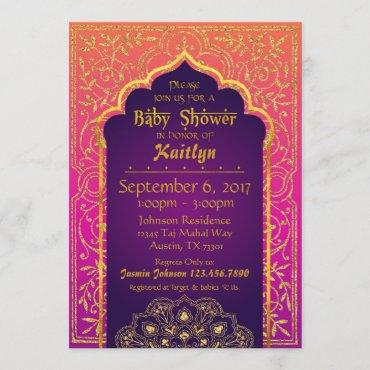 Bollywood Arabian Nights Baby Shower Invitation