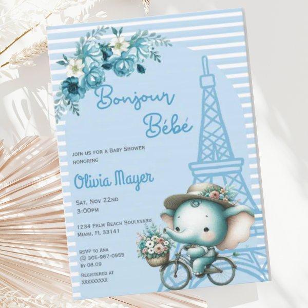 Bonjour Bebe French Paris Elephant