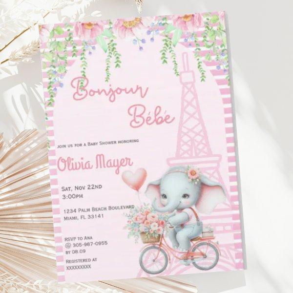 Bonjour Bebe French Paris Elephant