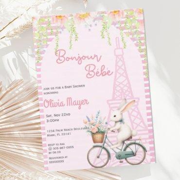 Bonjour Bebe French Paris Pink Bunny