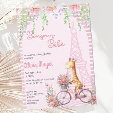 Bonjour Bebe French Paris Pink Giraffe