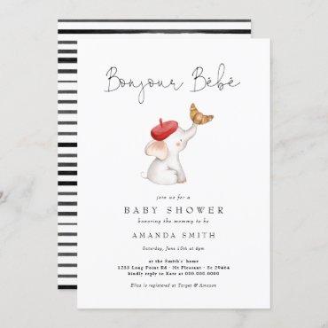 Bonjour Bebe Paris French Elephant Baby Shower Red