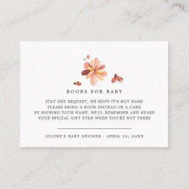 Book Request | Floral Ladybug Baby Shower Enclosure Card