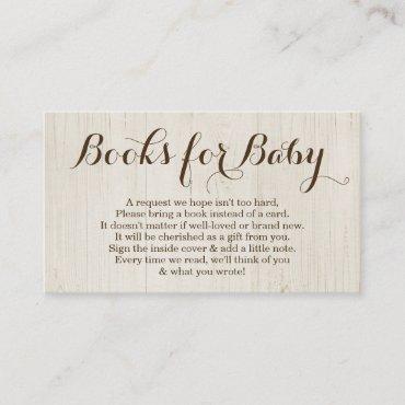 Book Request for Baby Shower Invitation - Rustic