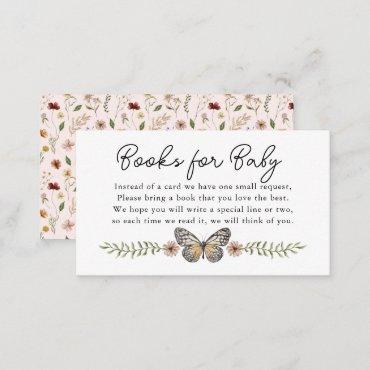 Book Request for Baby Shower Pink Wildflower Enclo Enclosure Card