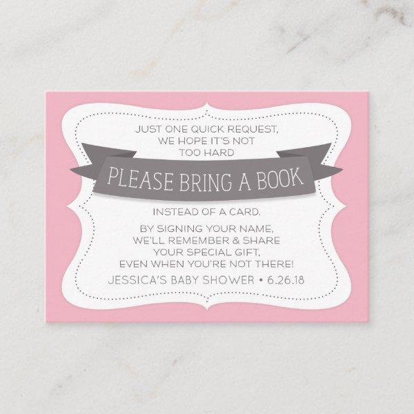 Book Request Insert Card - Bring A Book - Pink