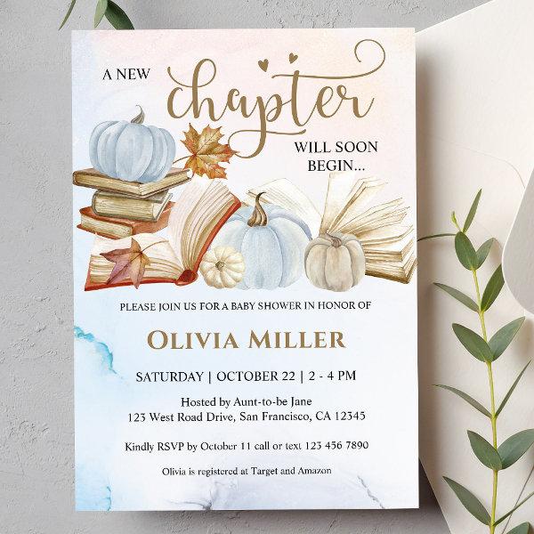 Book Theme Fall Blue Pumpkin