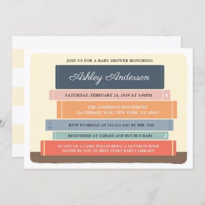 Book Theme Library Baby Shower Invitation