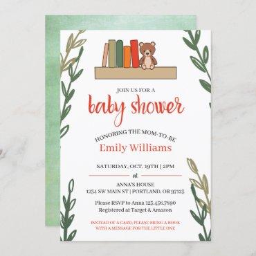 Book Themed Baby Shower Invitation