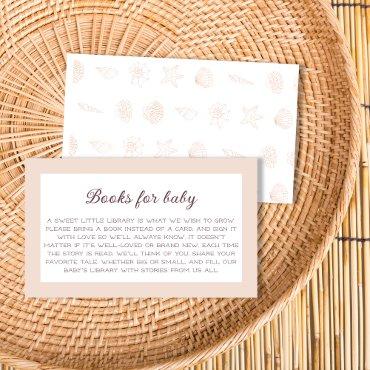 Books For Baby Beach Seashell Baby Shower Enclosure Card