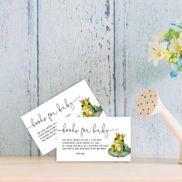 Books for Baby Frog Prince Baby Shower Enclosure Card
