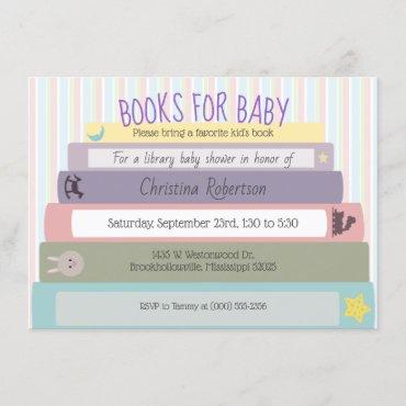Books For Baby Girl Baby Shower Invitation
