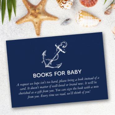 Books for Baby Nautical Anchor Baby Shower Enclosure Card