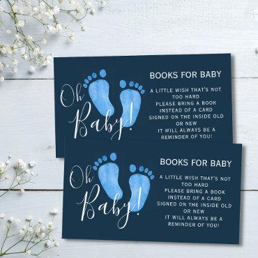 Books For Baby Navy Blue Baby Shower Enclosure Card