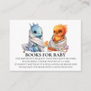 Books for Baby Shower Dragon Phoenix Twins Enclosure Card