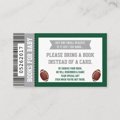 Books For Baby, Sports, Football Baby Shower Enclosure Card