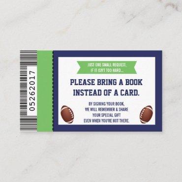 Books For Baby, Sports, Football Baby Shower Enclosure Card
