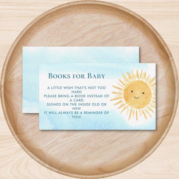 Books For Baby Sun Boy's Baby Shower Enclosure Card