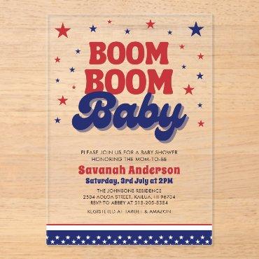 Boom Boom Baby 4th July Patriotic Baby Shower  Acrylic