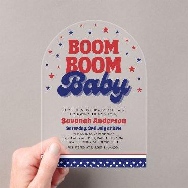 Boom Boom Baby 4th July Patriotic Baby Shower  Acrylic
