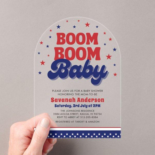 Boom Boom Baby 4th July Patriotic Baby Shower  Acrylic