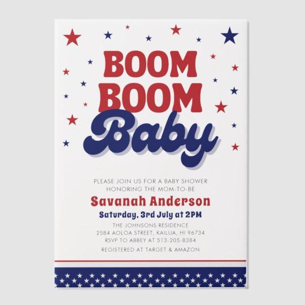 Boom Boom Baby 4th July Patriotic Baby Shower  Vellum
