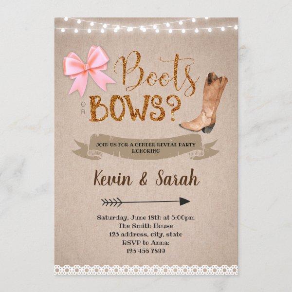 Boots or bow gender reveal party