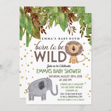 Born to Be Wild Jungle Baby Shower Invitation